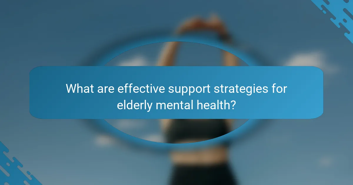 What are effective support strategies for elderly mental health?