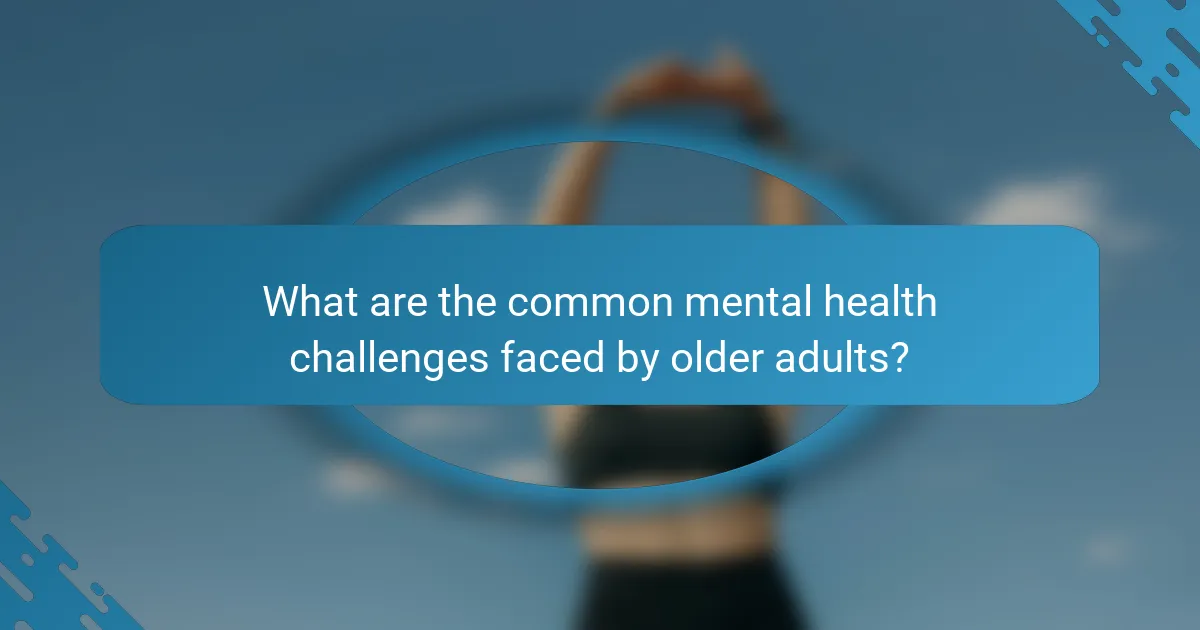 What are the common mental health challenges faced by older adults?