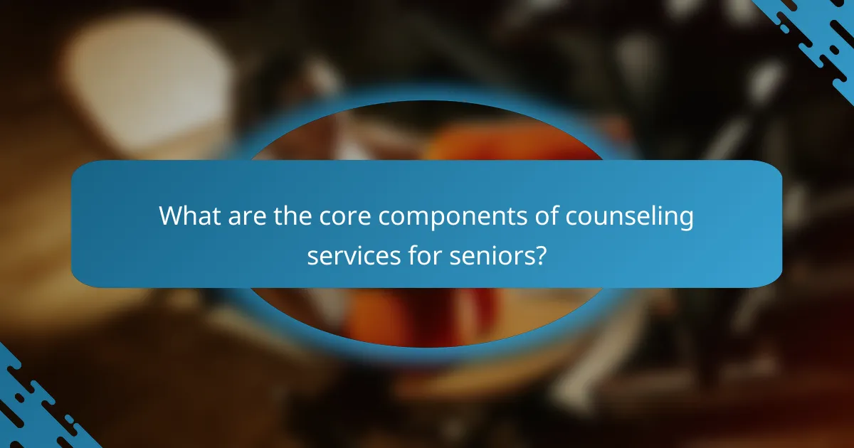 What are the core components of counseling services for seniors?