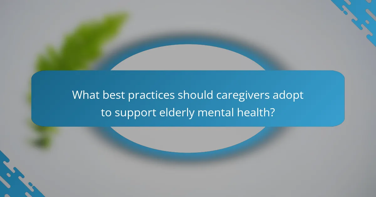 What best practices should caregivers adopt to support elderly mental health?