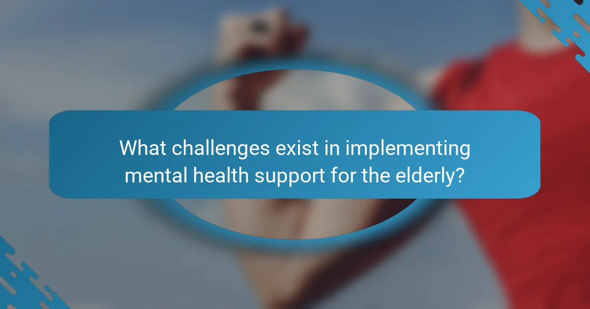 What challenges exist in implementing mental health support for the elderly?