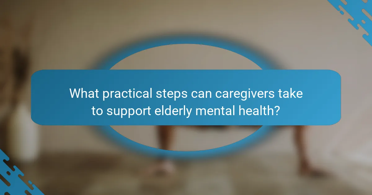 What practical steps can caregivers take to support elderly mental health?
