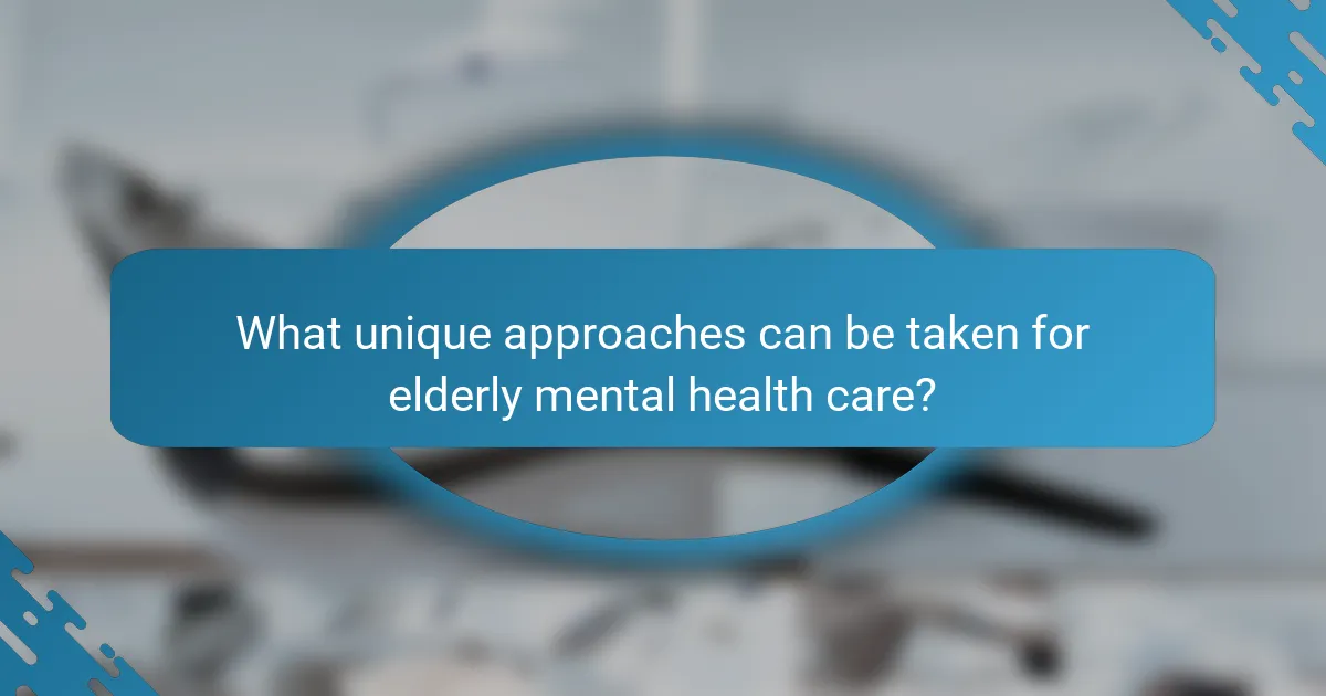 What unique approaches can be taken for elderly mental health care?