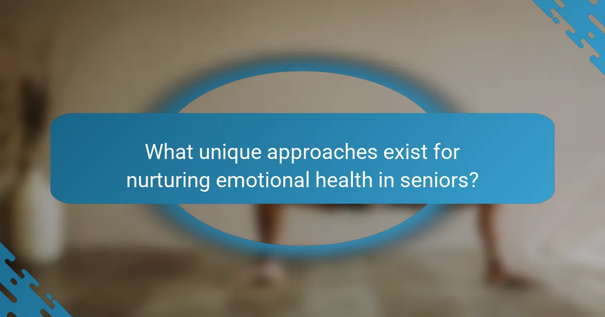 What unique approaches exist for nurturing emotional health in seniors?