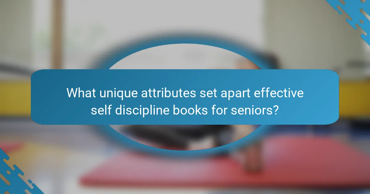 What unique attributes set apart effective self discipline books for seniors?