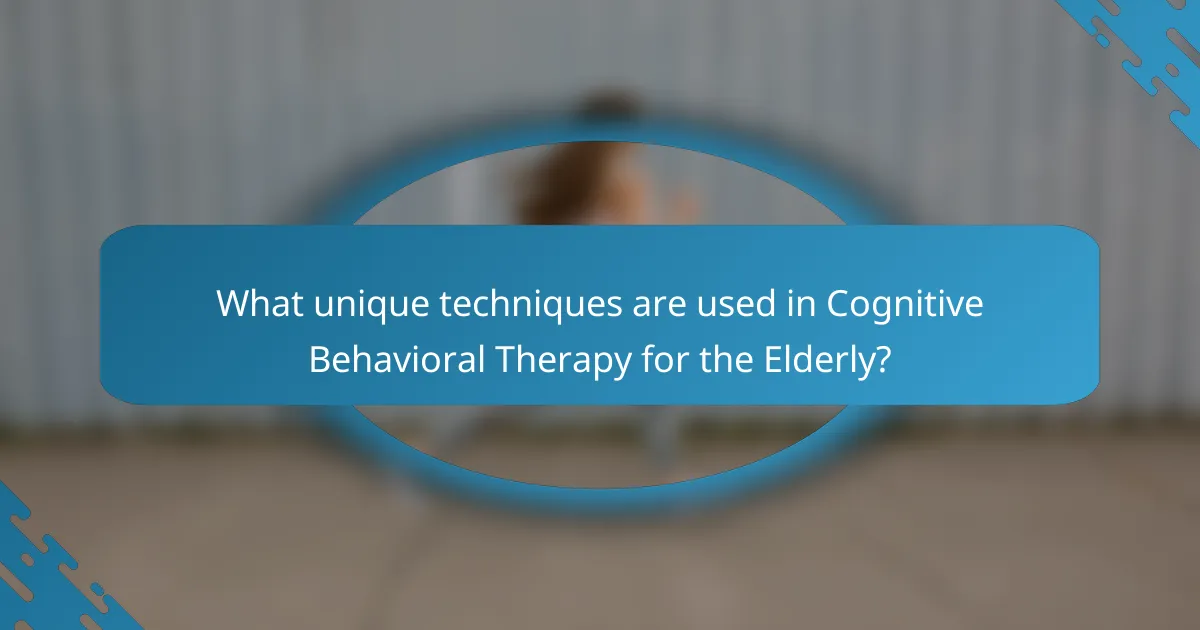 What unique techniques are used in Cognitive Behavioral Therapy for the Elderly?